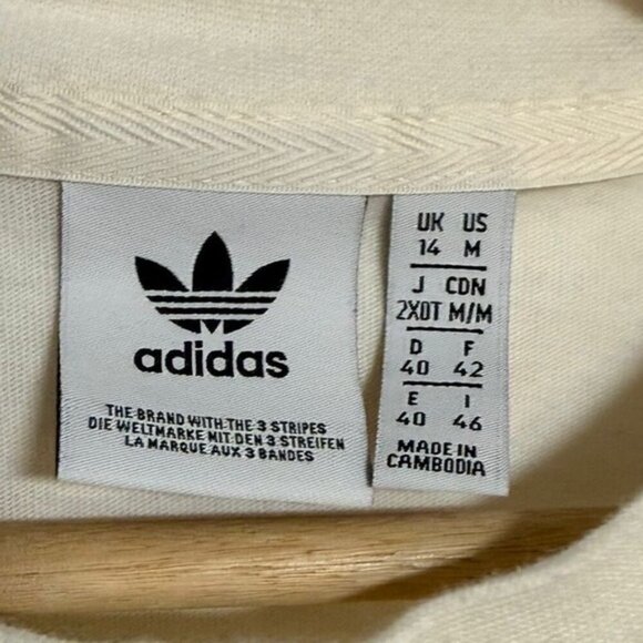 Adidas Originals Trefoil Rhinestone Logo T-Shirt White Women’s Size M - Picture 5 of 6